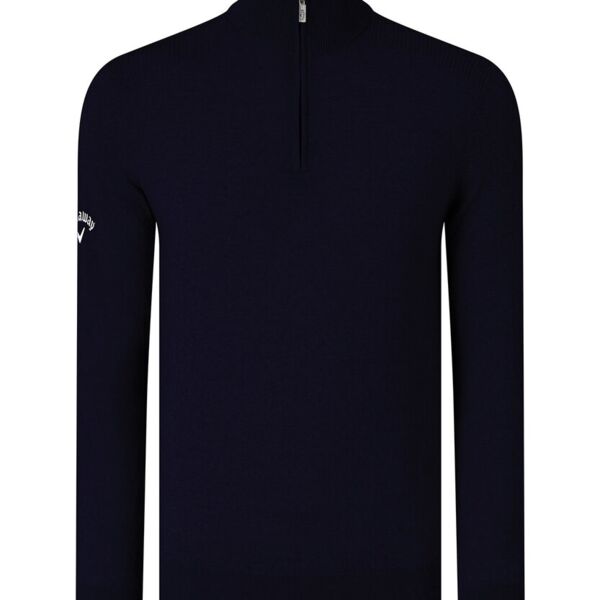 Ribbed ¼ zip Merino sweater Thumbnail